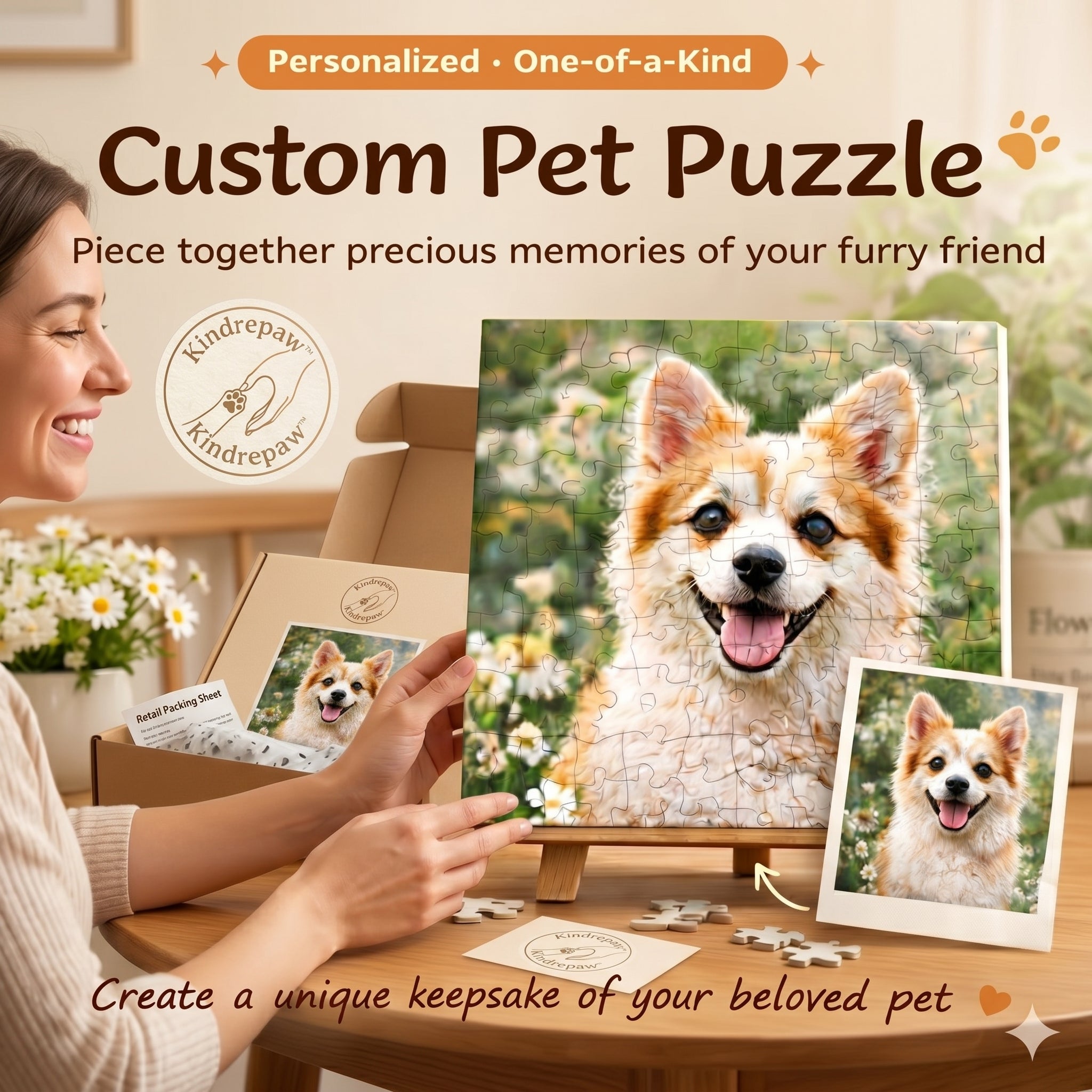 Kindrepaw™ Custom Pet Portrait Puzzle – Crafted for Lasting Memories