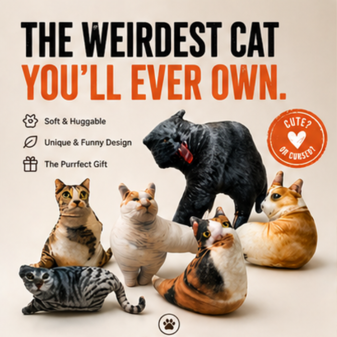 Weird Ugly Cat Plush – So Ugly It’s Cute | Funny Gift Toy